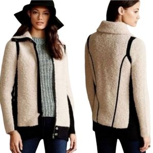 Anthropologie Sparrow Colorblock Bloucle Wool Mohair Sweater Jacket Size Medium
